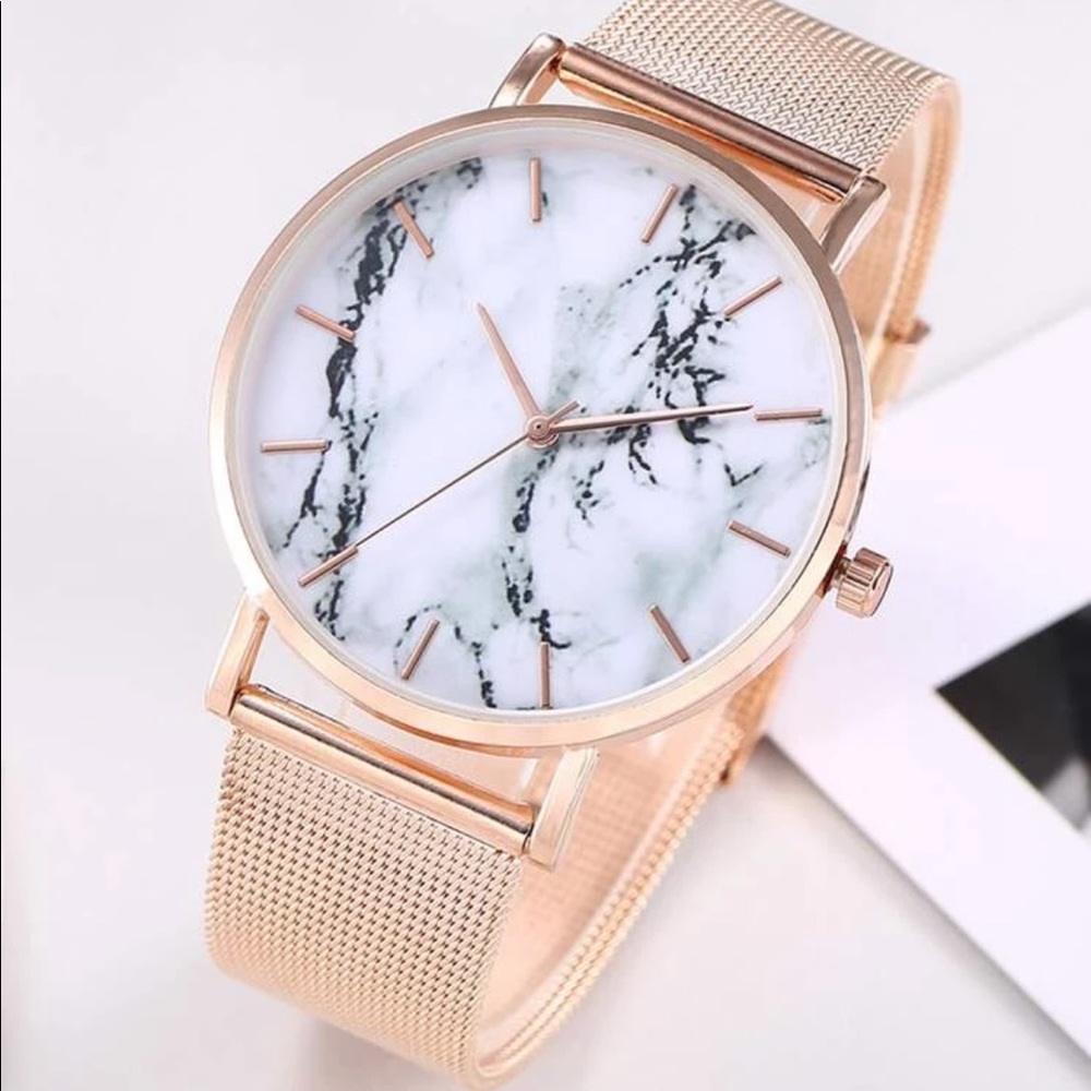 Shein marble pattern dial quartz watch